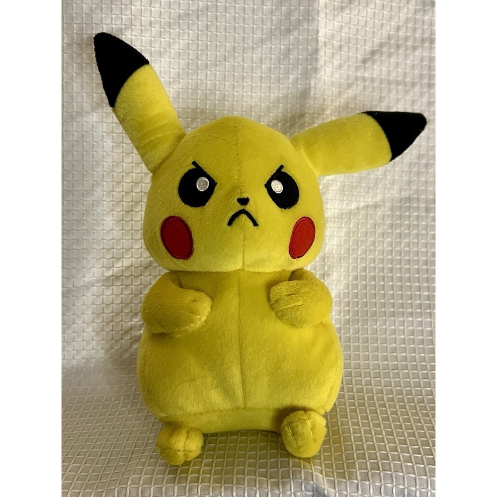 Tomy Pokémon Angry Pikachu Yellow Plush Stuffed Animal T19310A T18536D